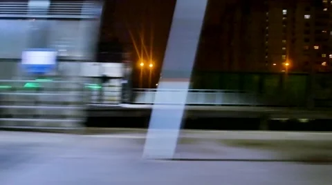 Night view from the train Stock Footage 58492275