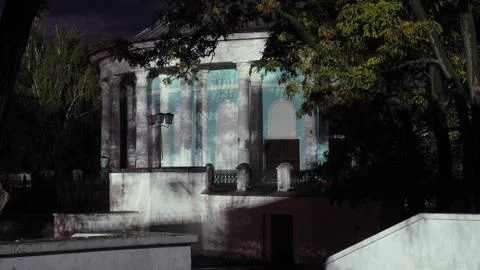 Night view of a tree and building in the Park Foto stock