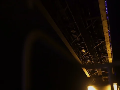 Night view under the glowing festive bridge Stock-Footage 71865474