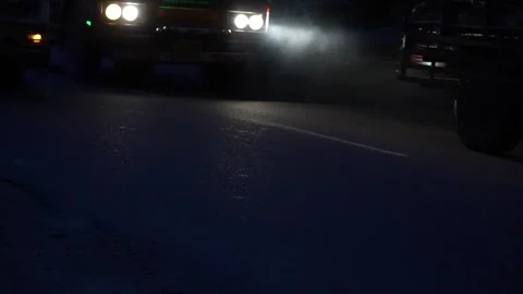 Night View of Vehicles on Highway Stock Footage 316891418