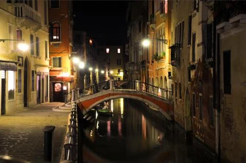 Night view of venice Stock Photos
