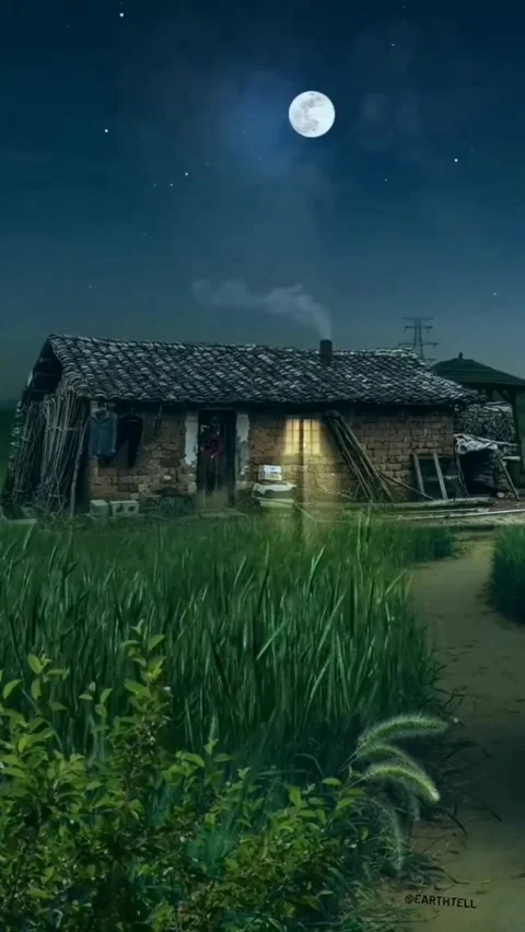 Night view in the village Stock Footage 170915505