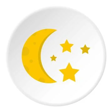 Night view from a window icon circle Ilustración de archivo