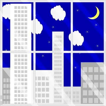 Night view from window Stock Illustration