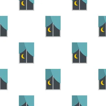 Night view from a window pattern seamless Stock Illustration