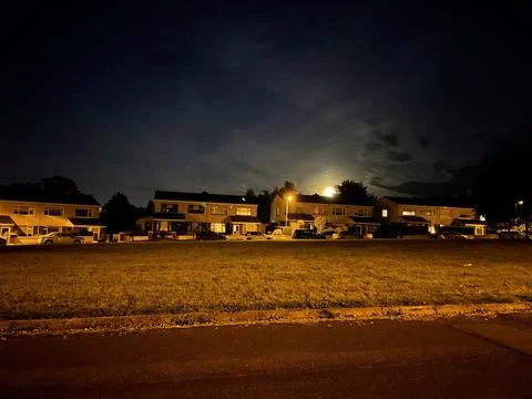 Night view from window. Stock Photos