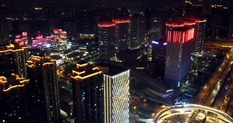 Night View of Xi'an City Stock Footage 197118822