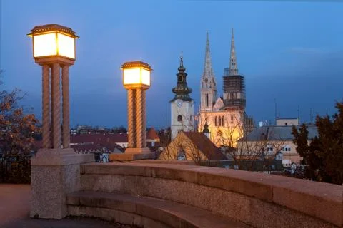 Night view in Zagreb Stock Photos