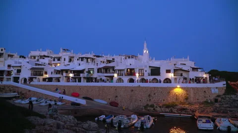 Night views of Binibeca, Minorca Stock Footage 170050814