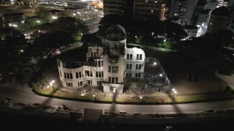 Night views over Hiroshima Stock Footage 283363888