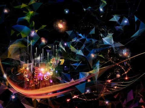 Night vision of digital worlds. Stock Illustration