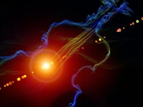 Night vision of digital worlds. Illustrazione stock