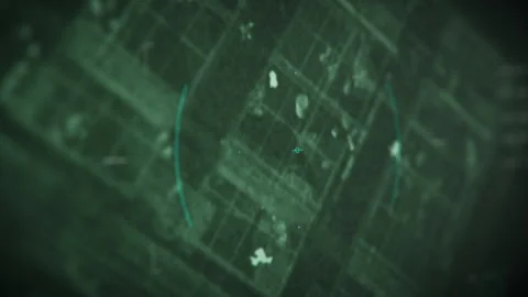 Night vision drone detects the continuing army conflict at the tracked location Vídeos de archivo 197341359