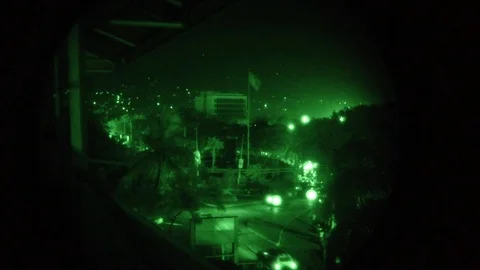 Night vision during a partial blackout Stock Footage 71012445