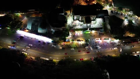 Night vision over Binh Duong on TET Eve Stock Footage 277173486