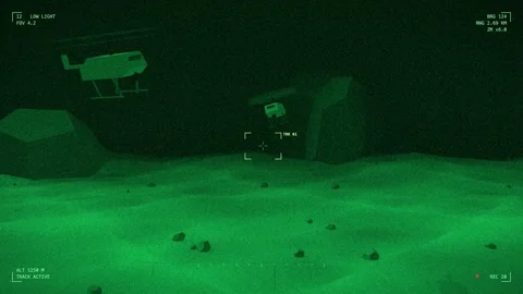 Night vision rotary wing drone circling on patrol Stock-Footage 342301310