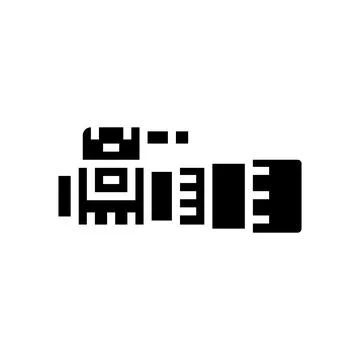 Night vision scope glyph icon vector illustration Illustrazione stock
