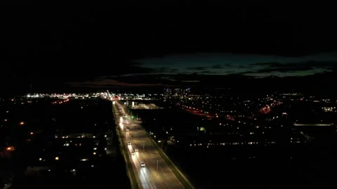 Night vision from the sky of city Stock Footage 217993905