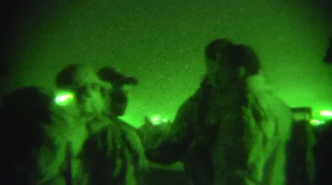 Night Vision: special ops and contractors discuss (HD) Stock Footage 39089996