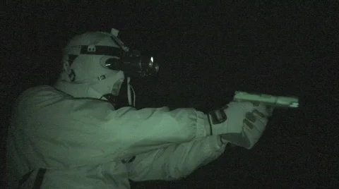 Night vision target practice Video stock 459455