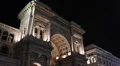 Night Vittorio Emanuele Gallery II Emergency Fire Truck Firefighters Duomo Metro HD Footage