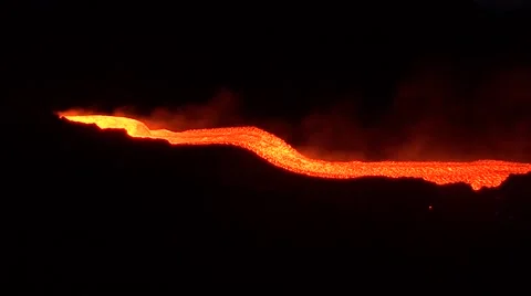 Night volcano erupts Stock Footage 48802176