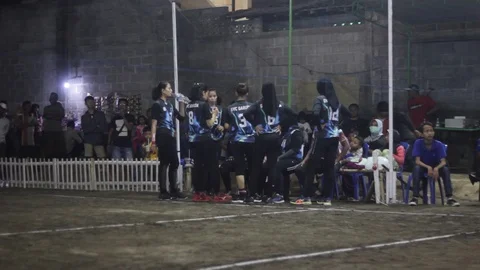 Night Volly Ball Tournament Stock Footage 121754792