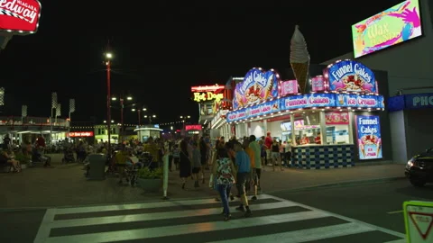 Night walk in Niagara Falls Stock Footage 218219183