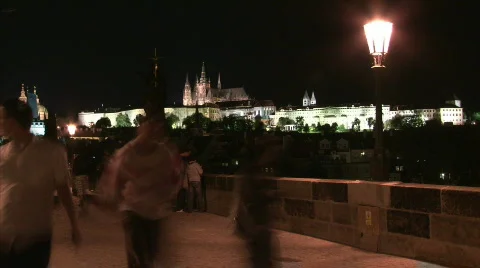 Night walking traffic Stock Footage 485964