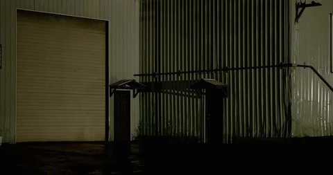 Night warehouse doors Stock Footage 86765920