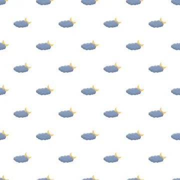 Night weather seamless pattern with crescent moon イラスト素材
