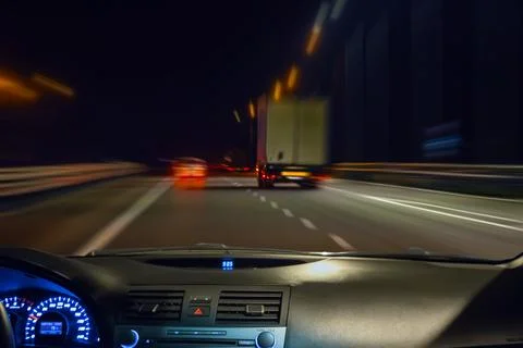 Night wide highway Stock Photos