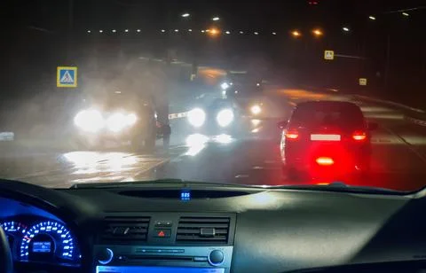Night wide highway Stock Photos