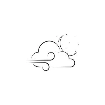 Night wind sign icon. Elements of weather signs icon. Premium quality graphic イラスト素材