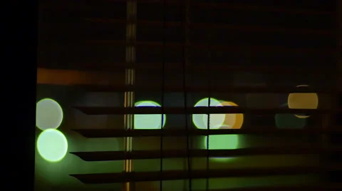 Night Window Shutters View Stock Footage 61860726