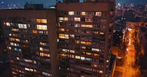 Night window timelapse. architecture of the night city, urbanistic view Stock Footage 151632881