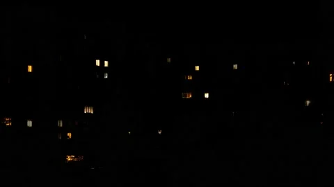 Night windows in the dark Video stock 201309114