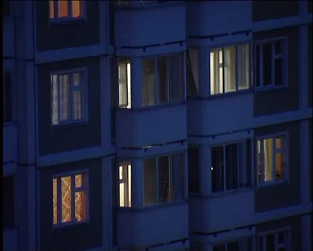 Night windows Stock Footage 944313