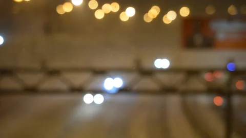 Night Winter Car traffic Stock Footage 143571179