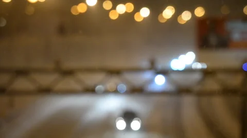 Night Winter Car traffic Stock Footage 143571228