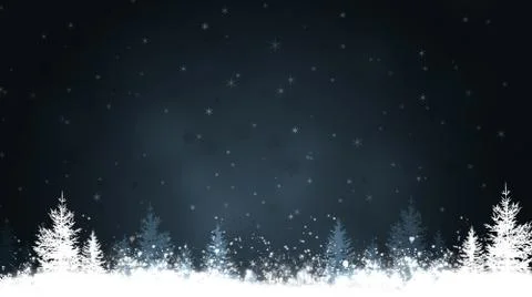 Night Winter Trees Stock Photos