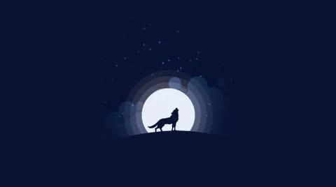 Night Wolf FullHD Stock Illustration