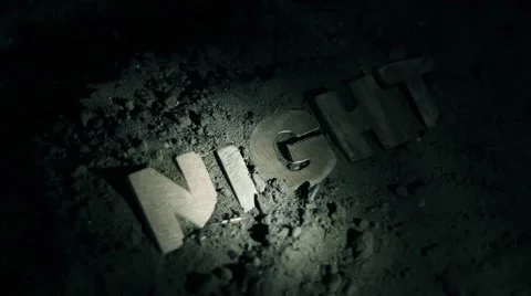 Night Word on sand Video stock 51452043
