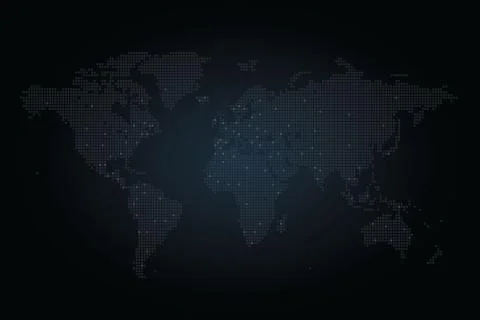 Night world Map Stock Illustration