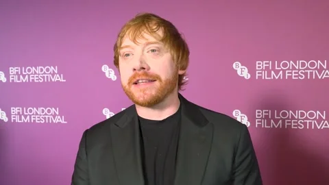 Nightborn red carpet interviews with Rupert Grint and Hanna Bergholm  Stock Footage 347413904
