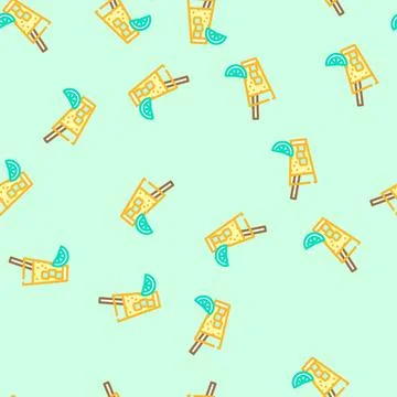 Nightcap drink sleep night vector seamless pattern Stockillustratie