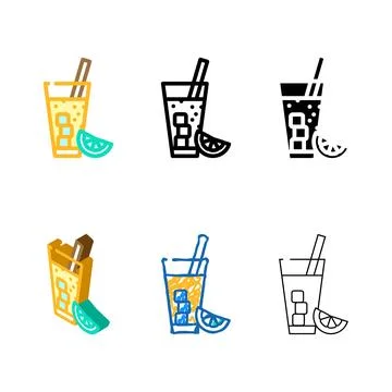 Nightcap drink sleep simplified night color icon vector 스톡 일러스트