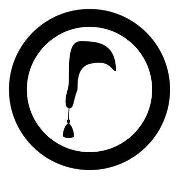 Nightcap Hat for sleep icon in circle round black color vector illustration f Stock Illustration