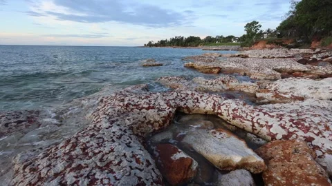 Nightcliff beach shore Stock Footage 306917286