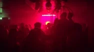 Nightclub Party With Excited Young Students Dancing With Strobe Lighting Stock Footage